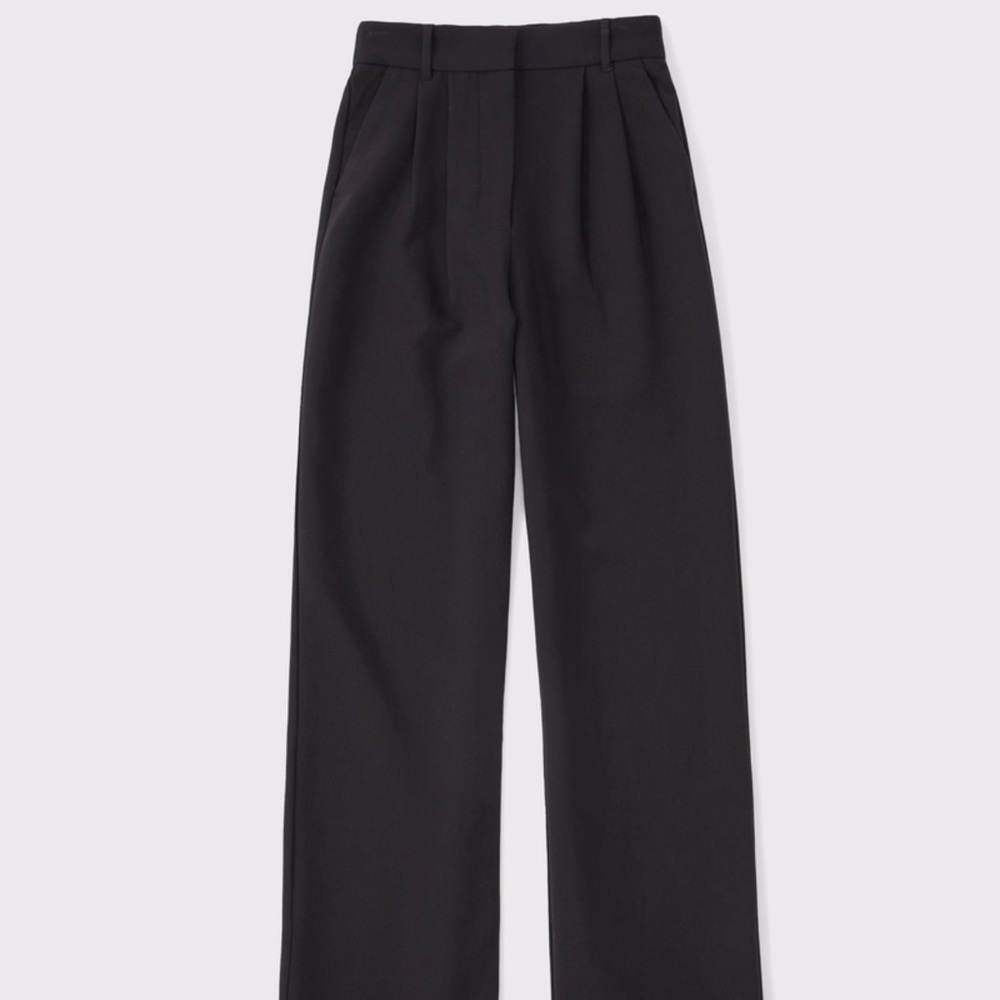 Abercrombie & Fitch Black Wide-Leg Trousers